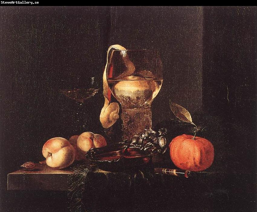 KALF, Willem Still-Life with Silver Bowl, Glasses, and Fruit